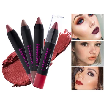 

12 Colors Waterproof Non-stick Cup Velvet Lipstick Pen Long-lasting Moisturizing Beautiful