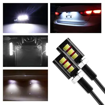 

Universal1 Pair 12V 3W Screw Bolt White 5730 SMD 3 LED Lights Number License Plate Lamp Moto Auto Car Accessories