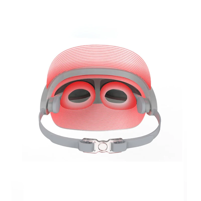  3 Colors LED Light Therapy Face Mask Anti Wrinkle Firming Skin Rejuvenation Hot Compress Vibration  - 4000382315941