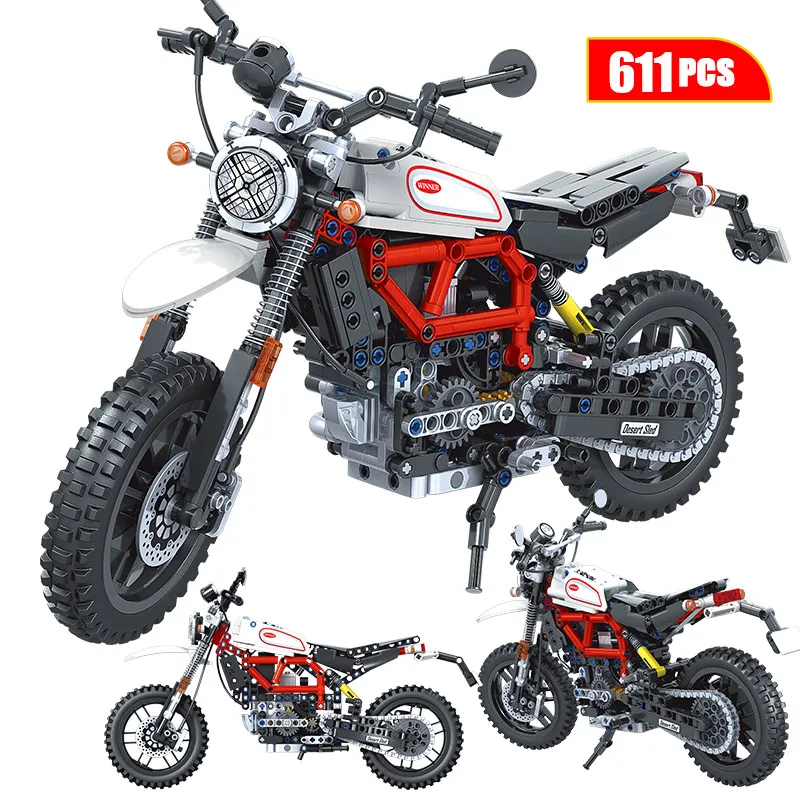 

1:6 Creator Technic Adventure Motorcycle Car Moc Model Building Blocks City Racing Car Motorbike Vehicle Bricks Toys For Kids