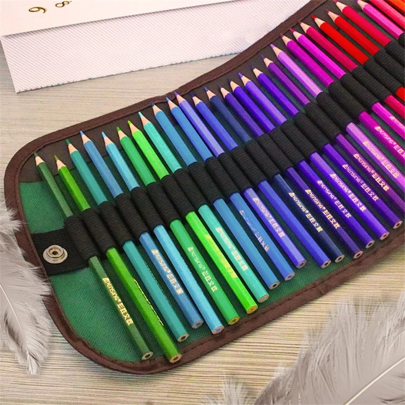 

48 Holes Oxford Fabric Roll Up Pouch Canvas Pen Bag Case Colored Pencils for Sketch Drawing Student Stationery Storage Bag
