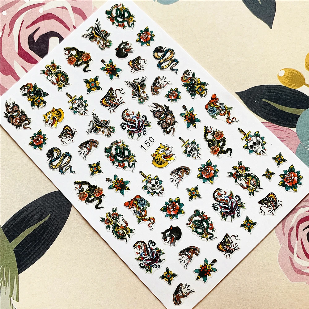 Искусственная змея Кобра голова тигра Бабочка 3D наклейка на тыльную сторону для