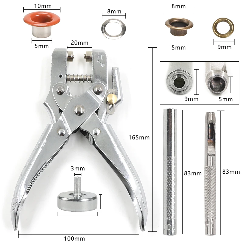 5mm Eyelet Installation Tool Set Iever Pliers Color Metal Air Hole Rivet Button Mold DIY Punching Accessories eyelet punch tool set,eyelet grommet ring,grommet eyelet kit,grommet punch tool,grommet tool kit,grommet tool,eyelet grommet dies,metal eyelet buttons
