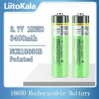 Hot liitokala 100% New Original NCR18650B 3.7 v 3400 mah 18650 Lithium Rechargeable Battery For Flashlight batteries (NO PCB) 1