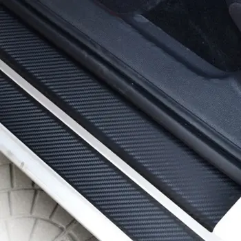 

4pcs Universal Car Door Sill Sticker Carbon Fiber Scuff Cover Protector Anti-Scratch Auto Waterproof Sticker Car Decor
