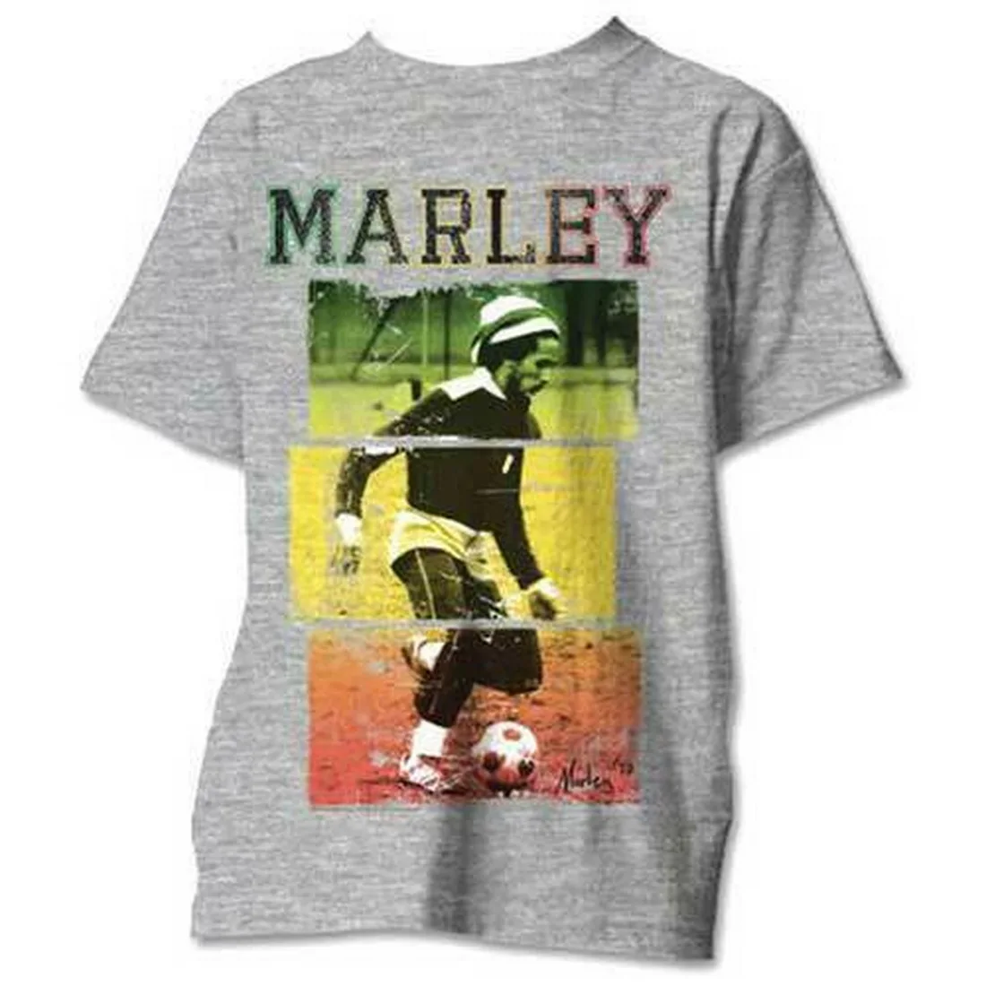 BOB MARLEY Футбол Текст серый мужские топы футболка унисекс официальная группа Merch