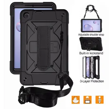

Rotatable Stand Hand Strap and Shoulder Belt Shockproof Case Holder for SAMSUNG Galaxy Tab A 8.4 2020 SM-T307