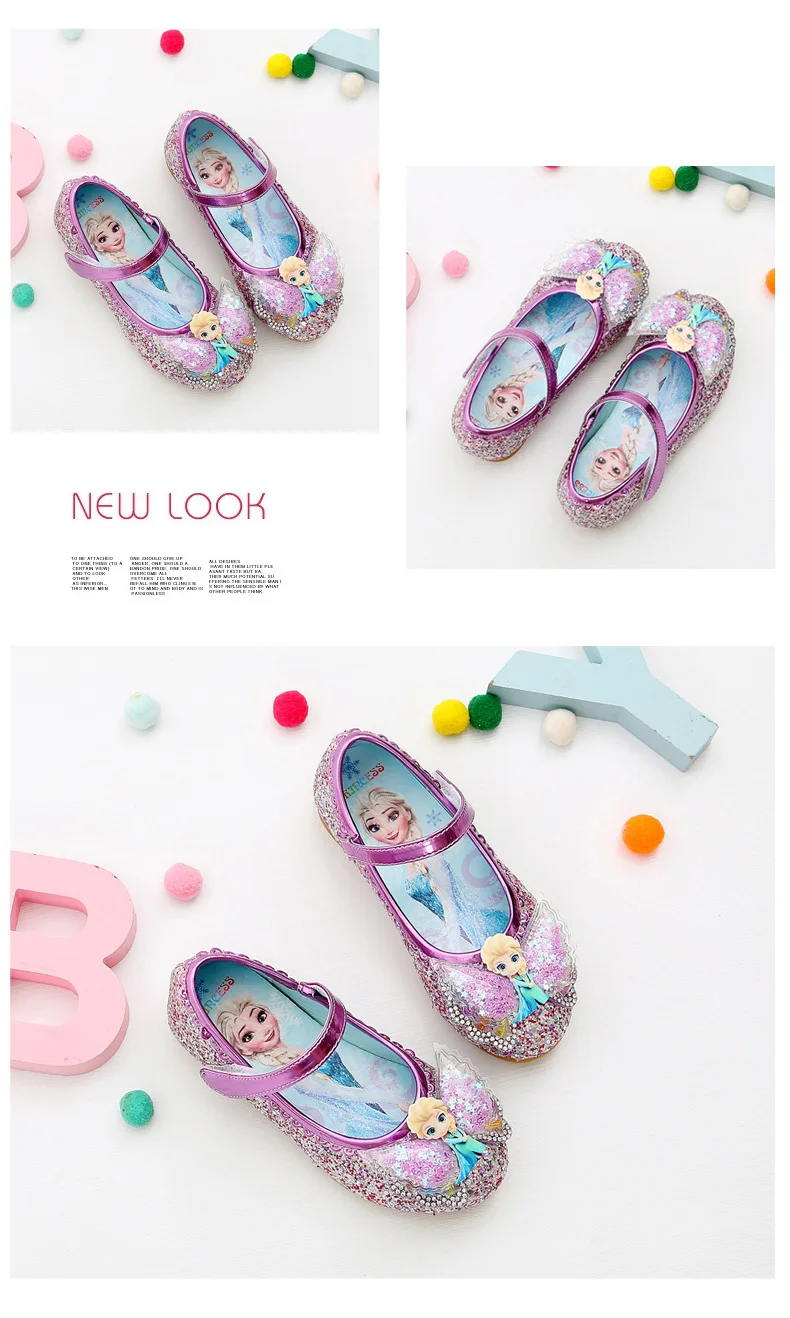 Disney Princess Kids Leather Shoes For Girls Frozen Elsa Glitter Crystal Children Flat Heel Girls Single Shoes Butterfly Shoe 19 Disney Princess Kids Leather Shoes For Girls Frozen Elsa Glitter Crystal Children Flat Heel Girls Single Shoes Butterfly Shoe