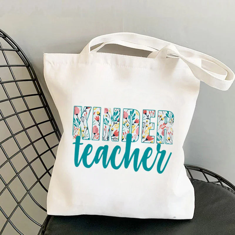 

Supplies Kindergarten Teacher Printed Tote Bag women Harajuku shopper Funny handbag girl Shoulder shopping Lady gift Canvas Bag