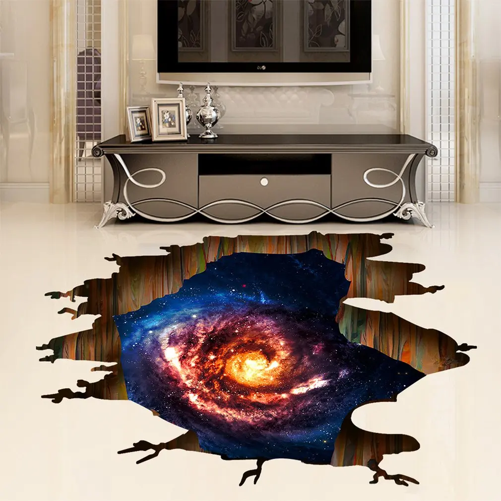 KS6642 3D Star Black Hole Pattern Stickers Wall Bedroom Decoration Waterproof Removable For Kids Rooms Art