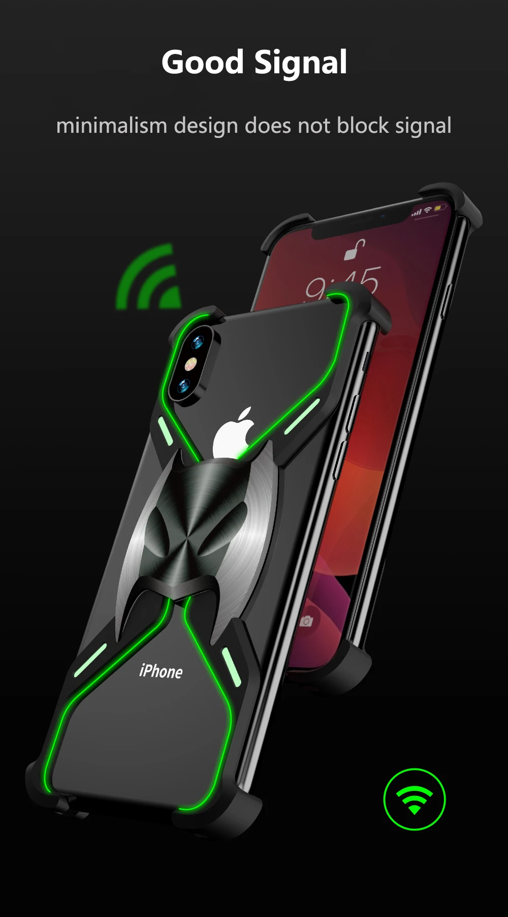 Противоударный светящийся магнитный металлический бампер для iPhone XS Max XR X 8 7 Plus чехол Роскошный тонкий жесткий корпус из алюминиевого сплава