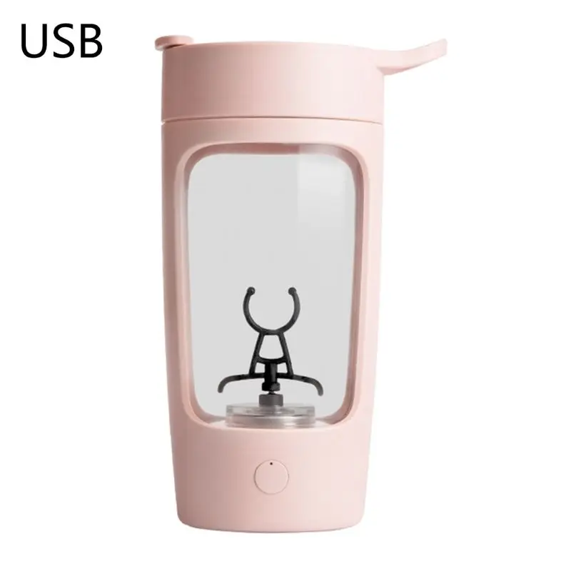 Портативный мини Персональный блендер для смузи маленький USB соковыжималка для фруктов Миксер Для дома и офиса - Цвет: Розовый