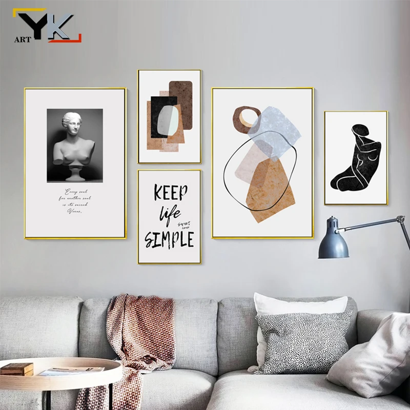 Abstract Line Art Woman Venus Statue Nordic Posters Print Keep Life Simple Canvas Painting Cuadros Wall Picture Home Decor | Дом и сад