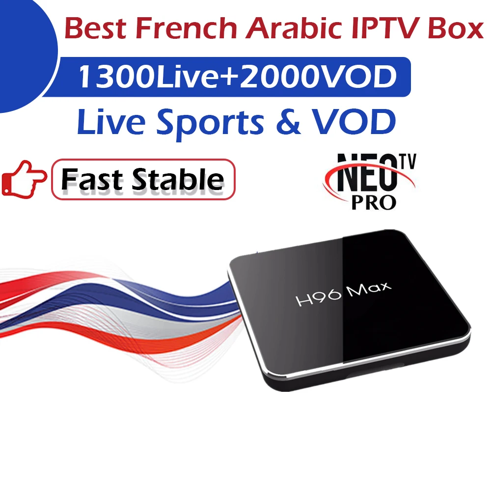 H96 MAX X2 Android 8,1 tv Box 4G/64G S905X2 BT4.0+ 1 год французский Европа Арабский IP tv подписка 1200Live Sports+ VOD NEO tv PRO