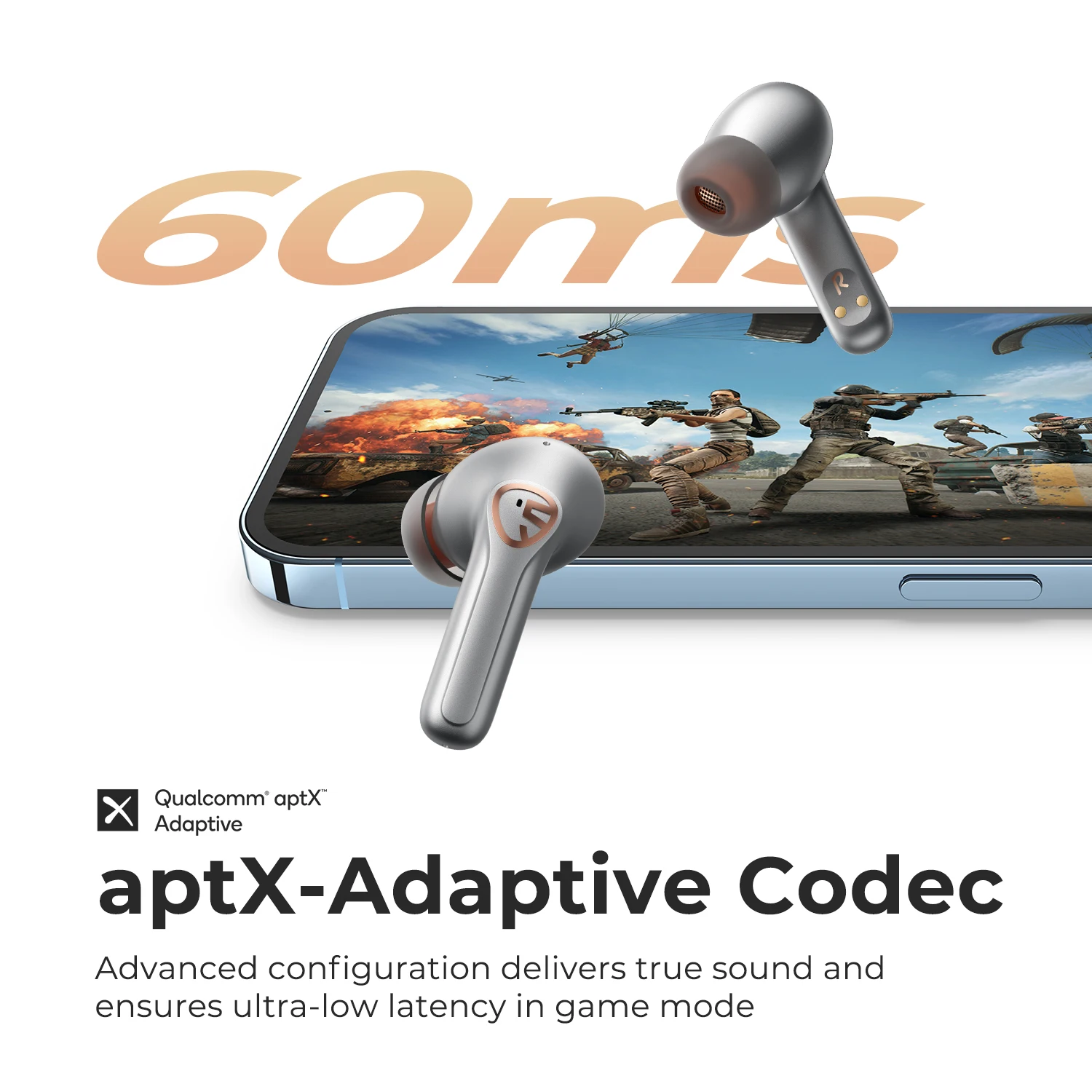SoundPEATS H2 Hybrid Driver True Wireless QCC3040 AptX-adaptive Bluetooth Earbuds with 4 Mics 3