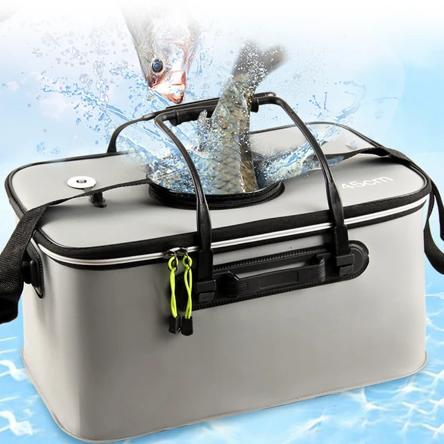 Portable EVA Fishing Bag Collapsible Fishing Bucket Live Fish Box