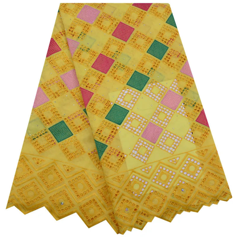 Последняя африканская кружевная ткань высокого качества нигерийский день кружевная ткань пробитая вышивка швейцарская чистая хлопковая ткань для повседневной носки a1754