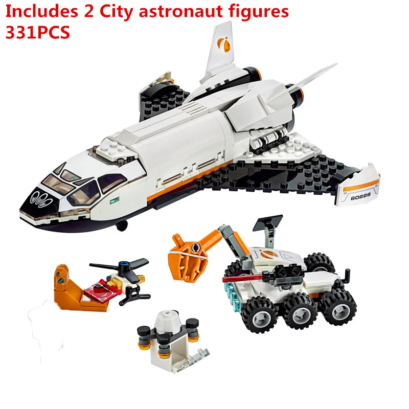 City Space Research Shuttle Rover Rocket Building Blocks Kit Bricks классическая модель детские игрушки для
