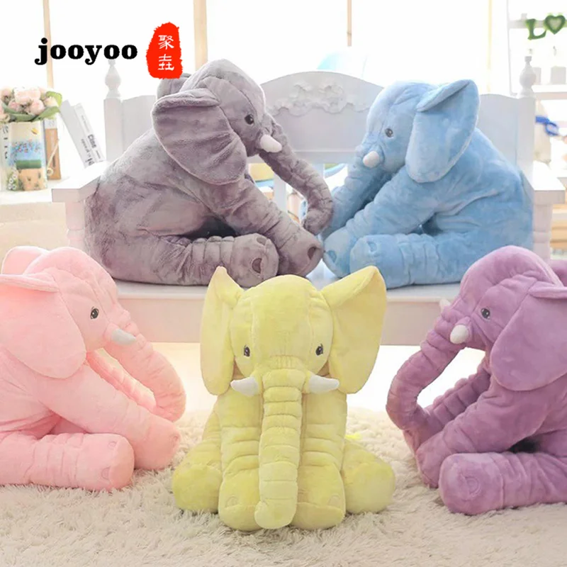 

40cm/60cm Height Large Plush Elephant Doll Toy Kids Sleeping Back Cushion Cute Stuffed Elephant Baby Accompany Doll Gift for Kid