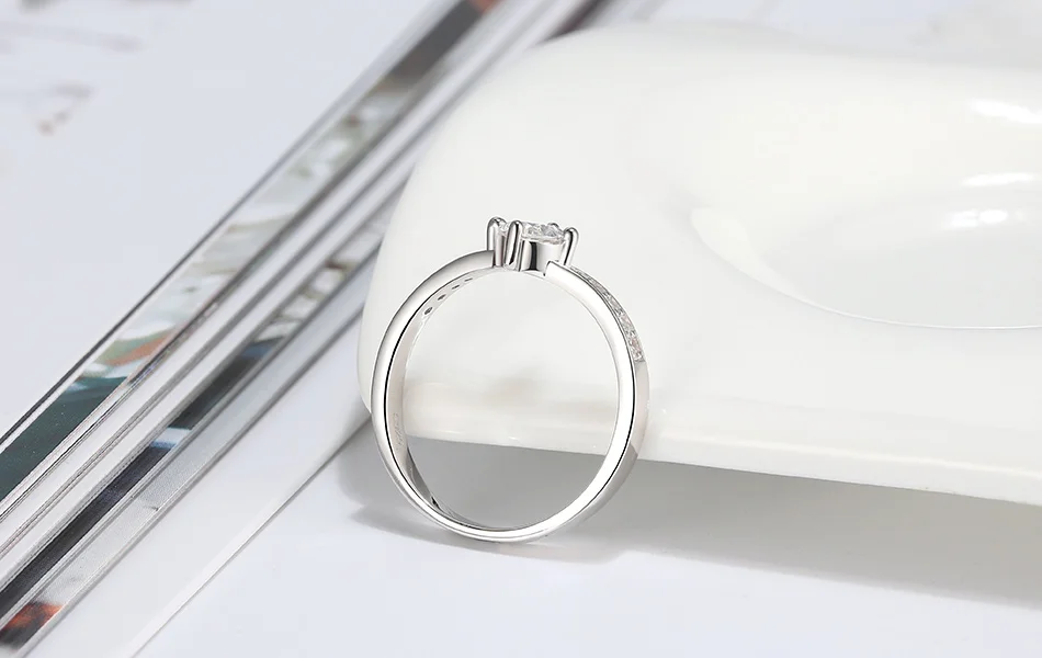 ORSA JEWELS S925 женские циркониевые блестящие кольца из чистого серебра обручальное кольцо подарок на день Святого Валентина ювелирные изделия SR194