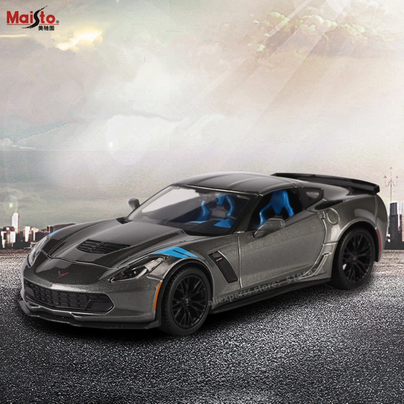 Гоночная трансформерная модель автомобиля Maisto 1:24 2017 Corvette Grand Sport из сплава