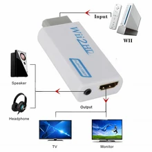 

Wii to HDMI-compatible With 3.5mm Audio Jack for PC HDTV Monitor Display Full HD 1080P Wii to HDMI-compatible Converter Adapter