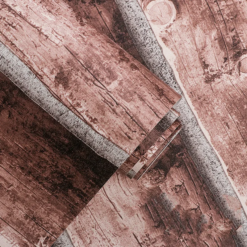 3D эффект Ретро винтажный Стиль искусственная деревянная панель виниловая настенная бумага рулон ПВХ лог шаблон бар задний план Декор настенная бумага - Цвет: P06002