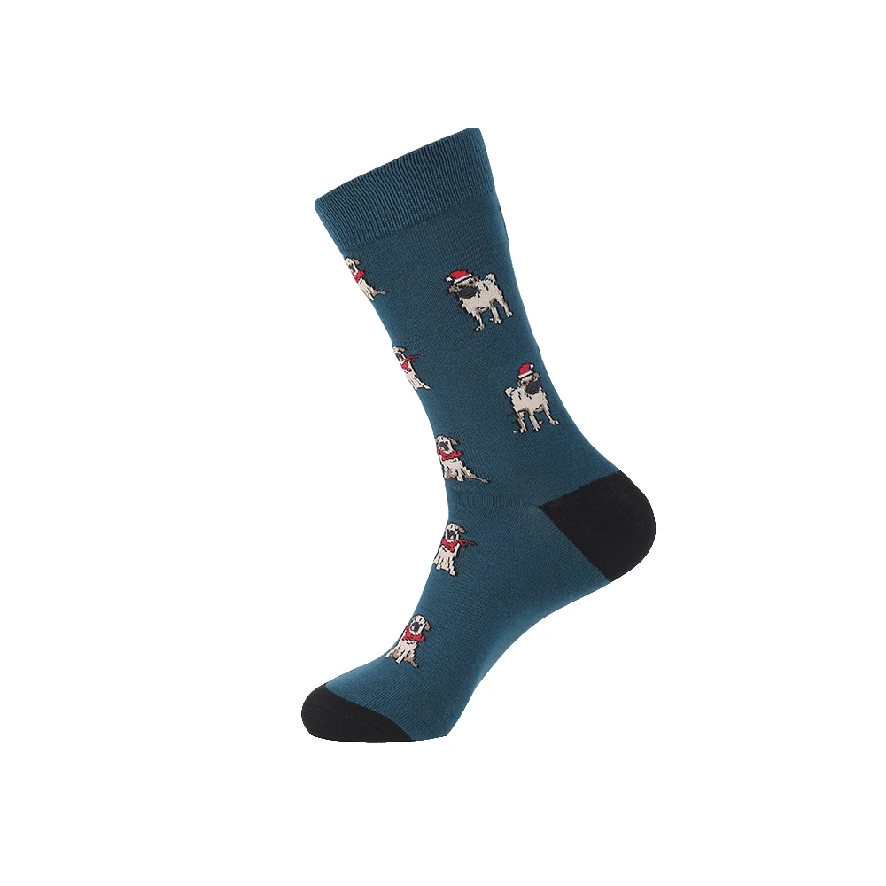 YEADU, цветные мужские носки из чесаного хлопка, большие размеры, Harajuku, веселая сова, собака, Акула, петух, Кокосовая елка, рождественский подарок для мужчин - Цвет: B492
