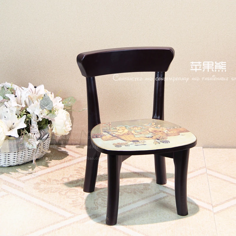 

European Small Chair Adult Household Solid Wood Living Room Children Back Chair Child Lovely Student Study Chair Writing Chai