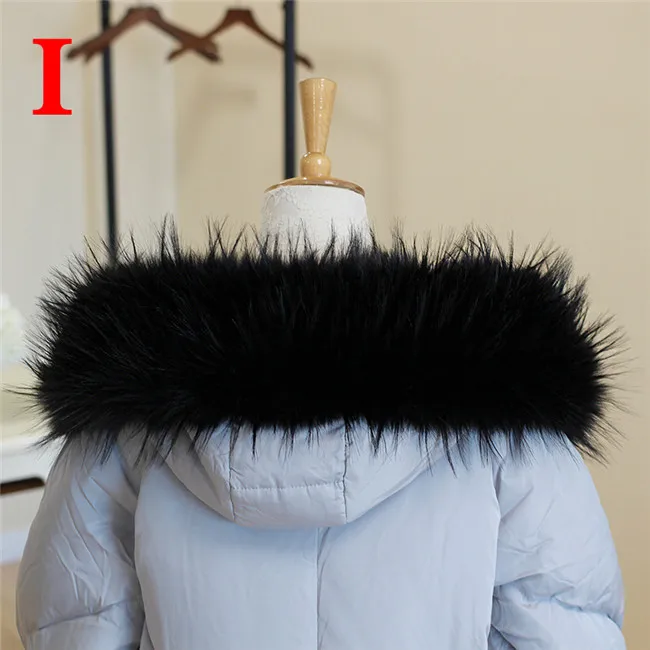 Luxury Fur Scarfs Female Shaggy Faux Fur Collar Women Winter Thicken Warm Gradient Color Artificial Fur Shwal Pashmian 80cm - Цвет: I