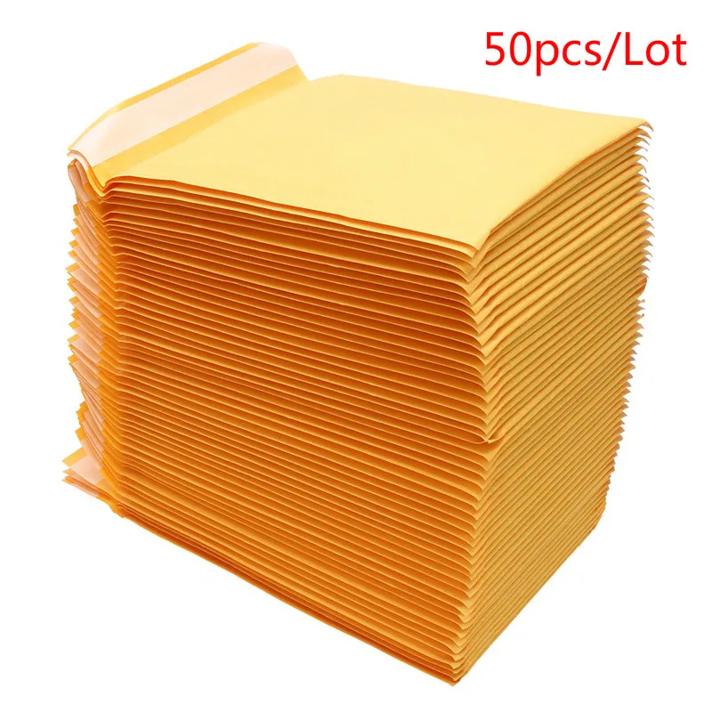 50 PCS/Lot Kraft Paper Mailers Bubble Envelopes Bags Padded Shipping Envelope With Mailing Bag 3 sizes available | Дом и сад