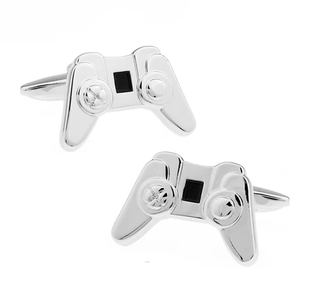 남성용 게임 패드 커프스 단추, 고품질 황동 소재, 실버 컬러 조이스틱 커프 링크, 도매 및 소매