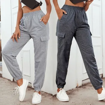 

Women Plus Size Sweatpants New Solid Color Loose Tie High Waist Pants Fashion Casual Sports Daily Comfort Autumn Pantalones #F