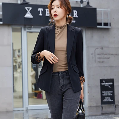 Black Blazer Модный блейзер для женщин с наклонными карманами, Повседневная осенне-зимняя НОВАЯ шикарная куртка с длинными рукавами красного и черного цвета для офиса, Женская рабочая одежда - Цвет: Black Blazer