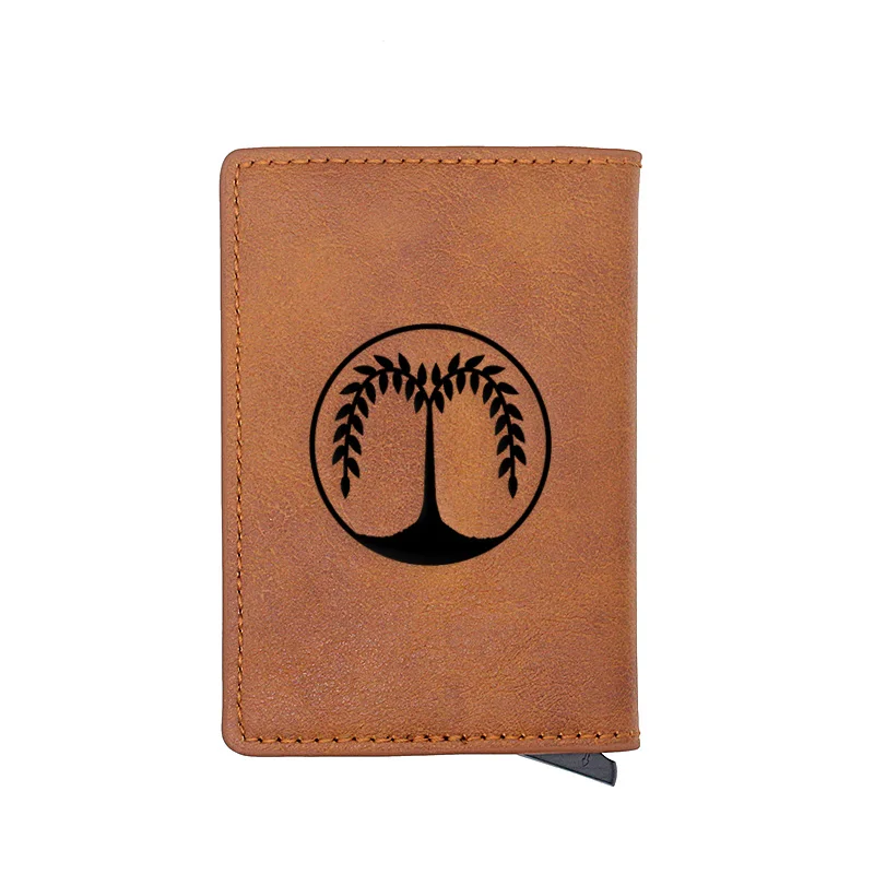

Classic Vintage Tree of Life Design Pu Leather Card Holder Wallets Men Women Slim Small Credit Card Short Purse
