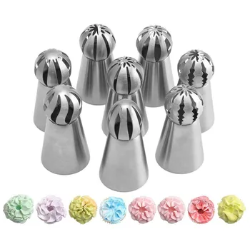 

8 pcs set cake decoration tool ball-shaped decorating nozzle decorating nozzle skills piping bag decoration brush mold
