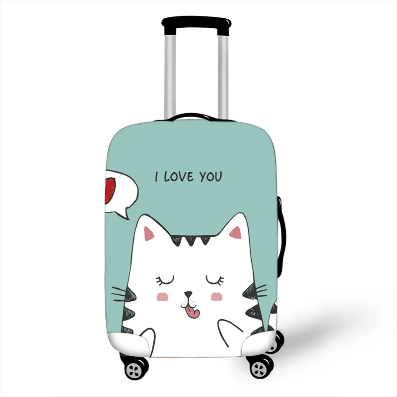 Kawaii, чехол для багажа с кошкой, Высокоэластичный чехол на колесиках, чемодан на молнии, Защитные Чехлы, аксессуары для путешествий - Цвет: P06