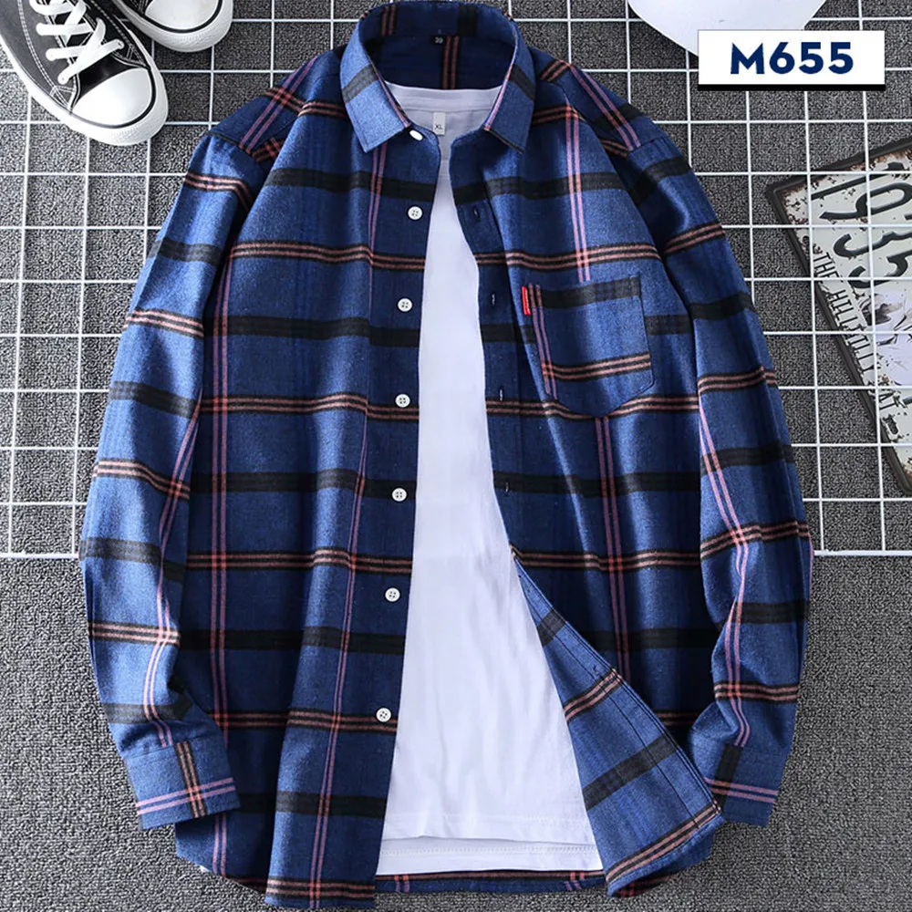 

Men Plaid 100% Cotton Shirt 2021 New Spring Autumn Men Casual Shirts Long Sleeve Chemise Homme Male Check Shirts