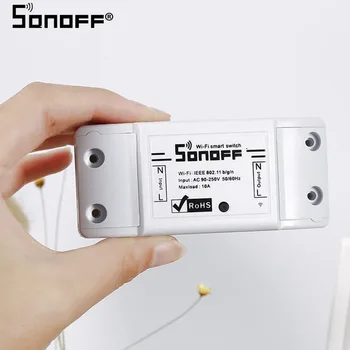 

Sonoff Basic R2 Wifi DIY Smart Wireless Remote Itead Switch Domotica Light Controller Module Work With Alexa Google Home EWeLink