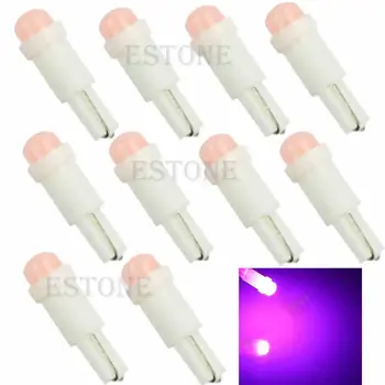 

10 Pcs Set T5 1 COB LED Dashboard Licence Plate Speed Wedge Light Car Bulb
