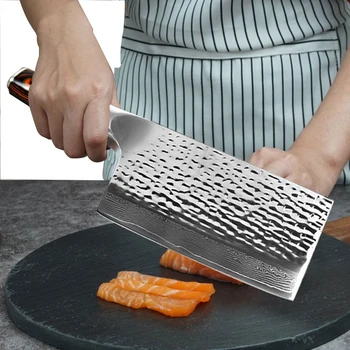 

Damascus Steel Kitchen Knife Professional Chef Knife Butcher knife Meat Fish Veg Slicing Tool kitchen Cutter Cooking Tools