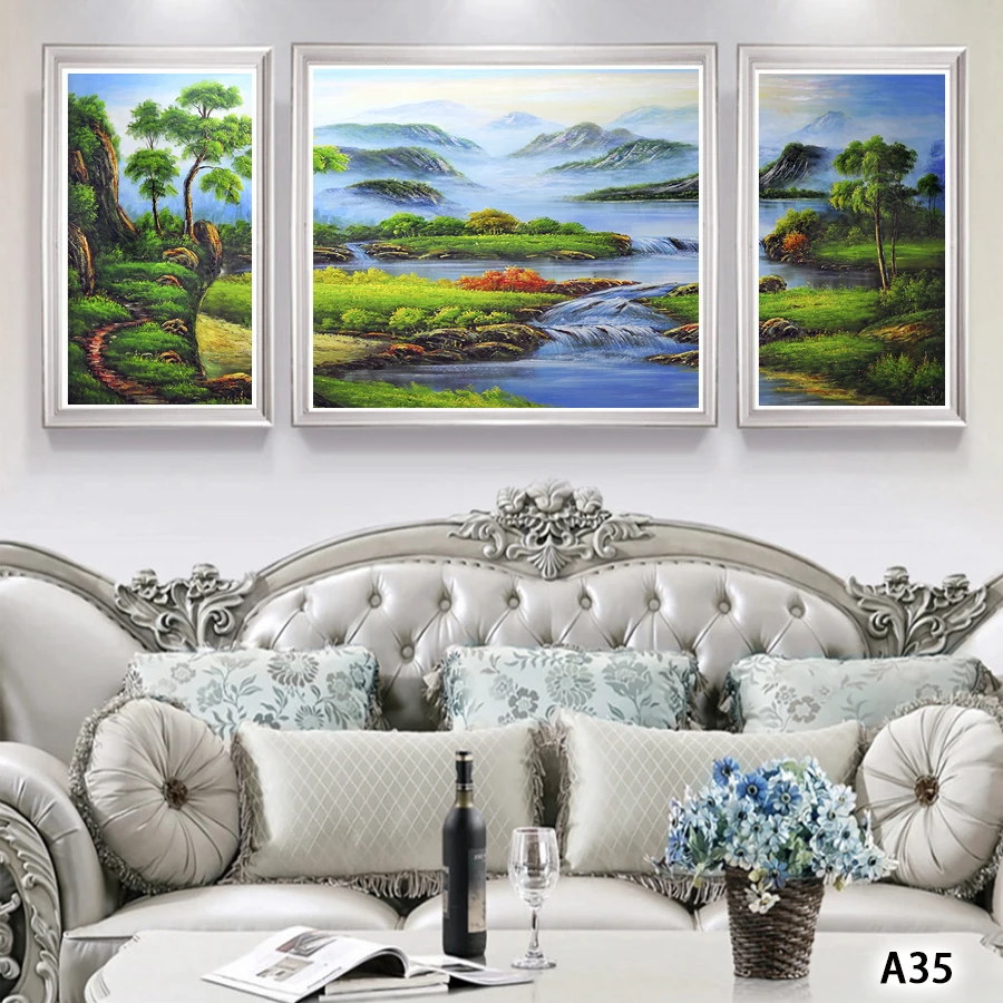 

Modern Abstract Oil Painting Print on Canvas 3pcs Landscape Canvas Printing Wall Art Picture for Home Decor