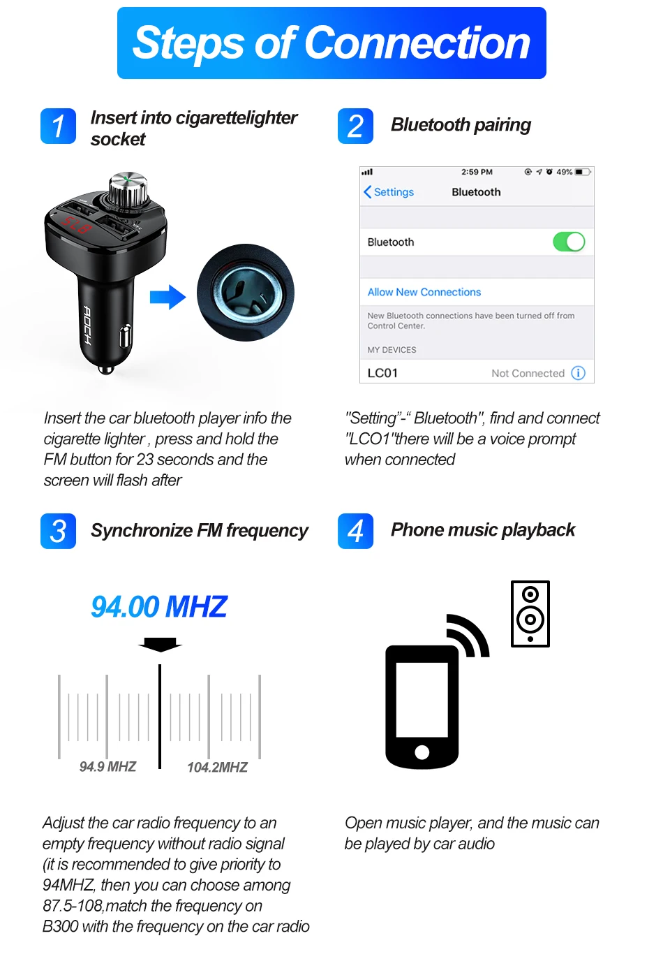 Fm-передатчик модулятор Bluetooth Handsfree автомобильный комплект аудио MP3 плеер с 3.4A двойной USB автомобильный fm-передатчик зарядное устройство для телефона