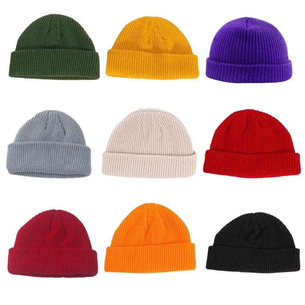 1 шт., унисекс, мужская, женская шапка, теплая, ребристая, зимняя, лыжная, одноцветная, рыбацкая, Docker, шапка, модная шапка
