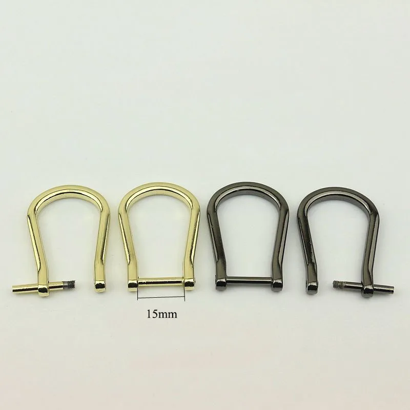30pcs Gold Gunmetal 15mm Inner D Ring for Woman Handbag Connect Buckle Openable Removable Dee Ring Bag Parts Accessories