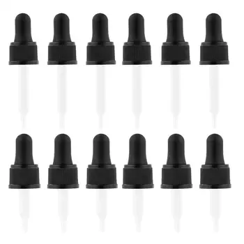 

12pcs Glass Droppers Liquid Pipettes Makeup Supplies Multi-function Burette for Home Shop Hospital School