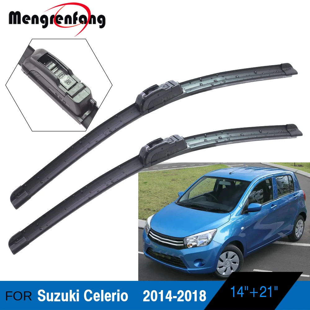 Escobilla de limpiaparabrisas de goma suave sin marco para coche Suzuki Celerio, limpiaparabrisas delantero, brazos con gancho J, 2014, 2015, 2016, 2017, 2018 - AliExpress Automóviles y motocicletas