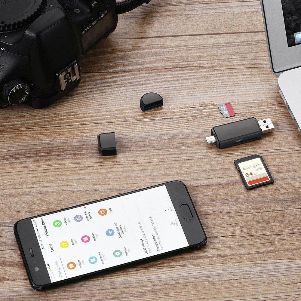 Type C& micro USB& USB 3 In 1 OTG Card Reader High-speed USB2.0 Universal OTG TF/SD for Android Computer Extension Headers