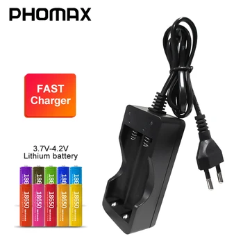 

PHOMAX LA201 4.2V Dual Slot 18650 Charger LED Smart Display Light Quick Charge EU with cable Li-ion Rechargeable Battery Charger