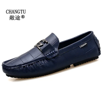 

Men's Leather Loafers Luxury Brand Adult Moccasins Slip on Men Casual Shoes Vintage style men Flats Men's Big Size Driving Shoes